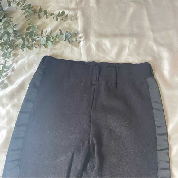 Black Zara Knit Ankle Length Cropped Pants Side Stripe Size Small - Picture 4 of 8